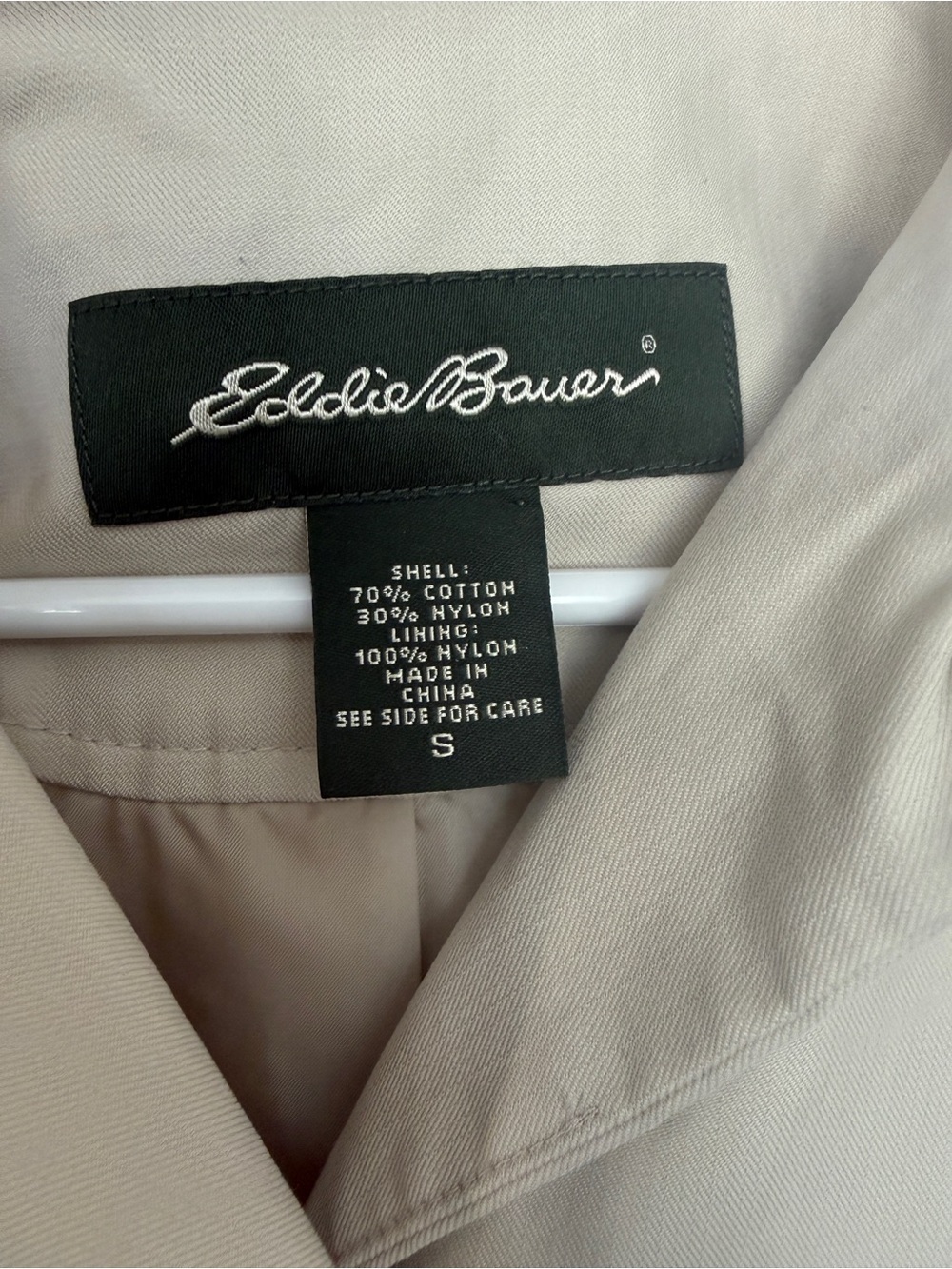NWOT - Eddie Bauer Light Cream Button-Front Trench Coat - Picture 2 of 6